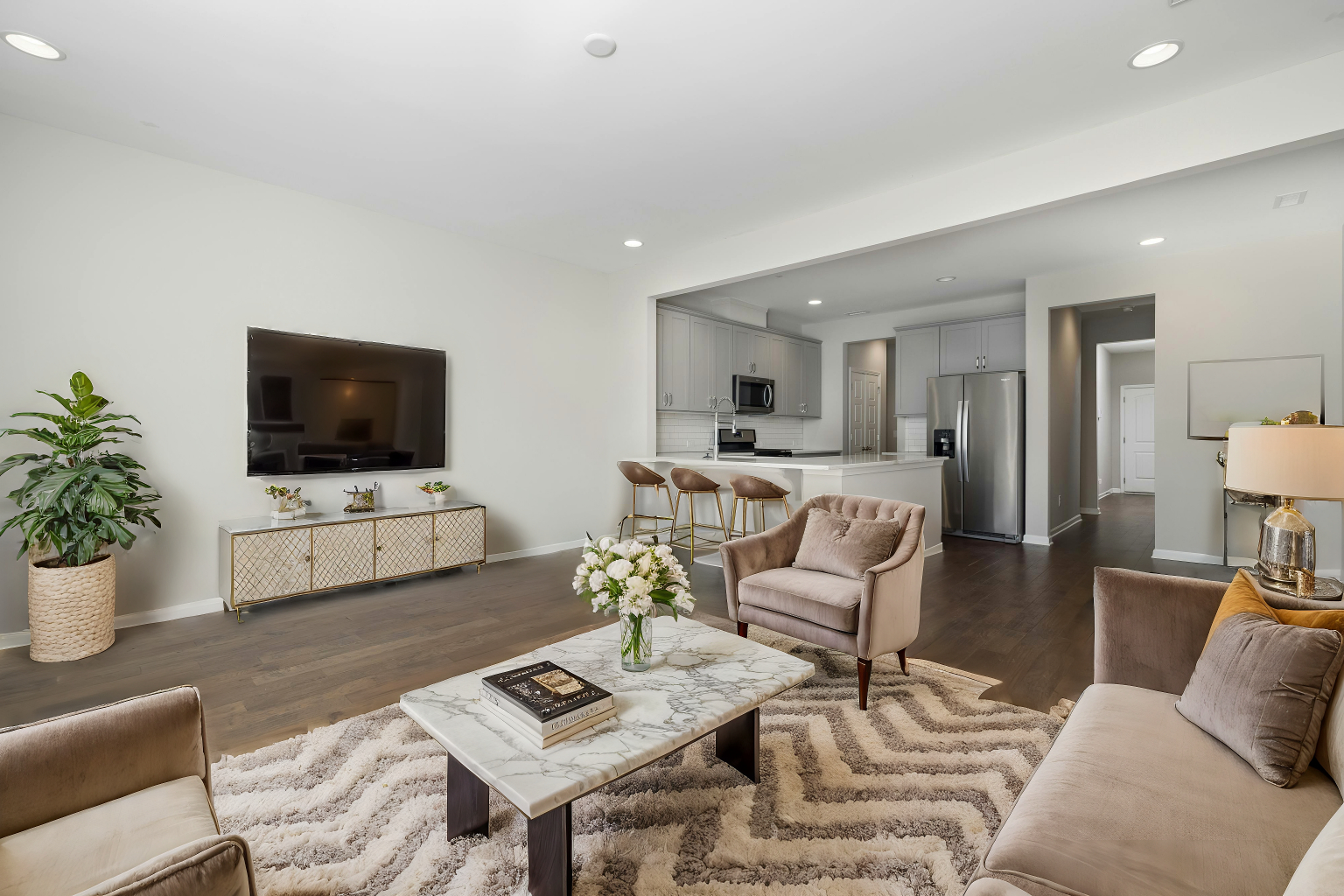 Beautifully staged living room